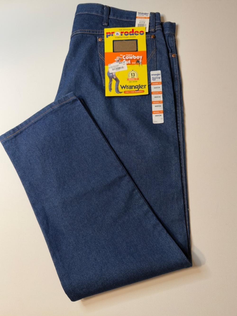 NWT Wrangler Men’s Cowboy Cut Classic Fit Jeans Dark Blue Size 44x34 (KB4)